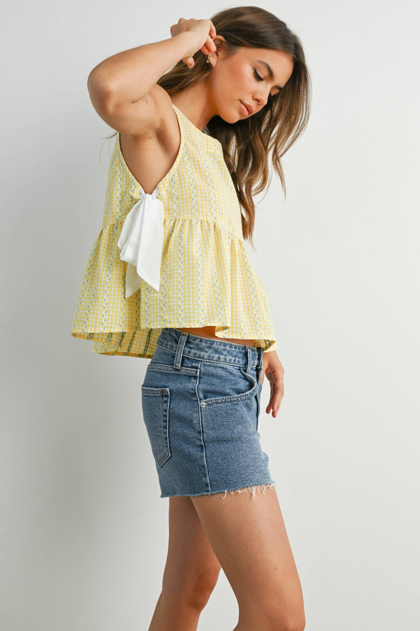 Yellow Lily Peplum Top