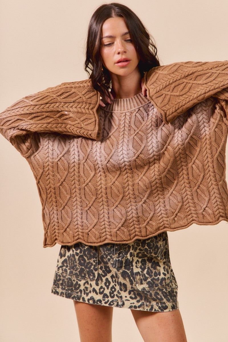 Harvest Moon Cable Knit Top