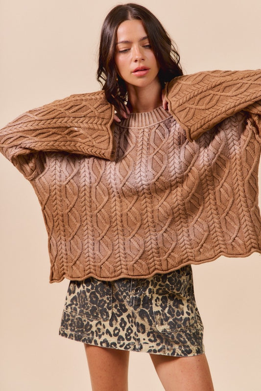 Harvest Moon Cable Knit Top