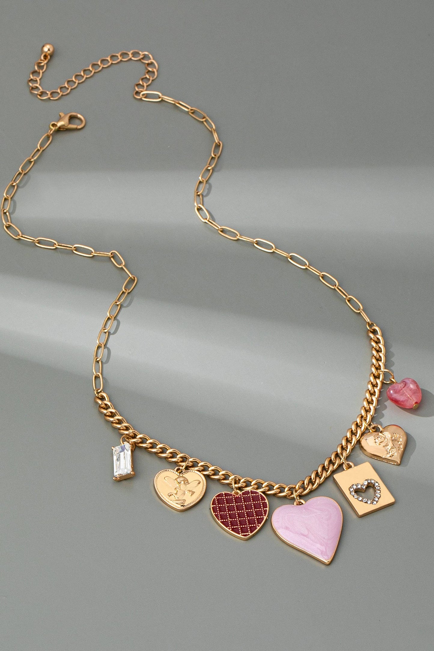 Blush Hearts Charm Necklace