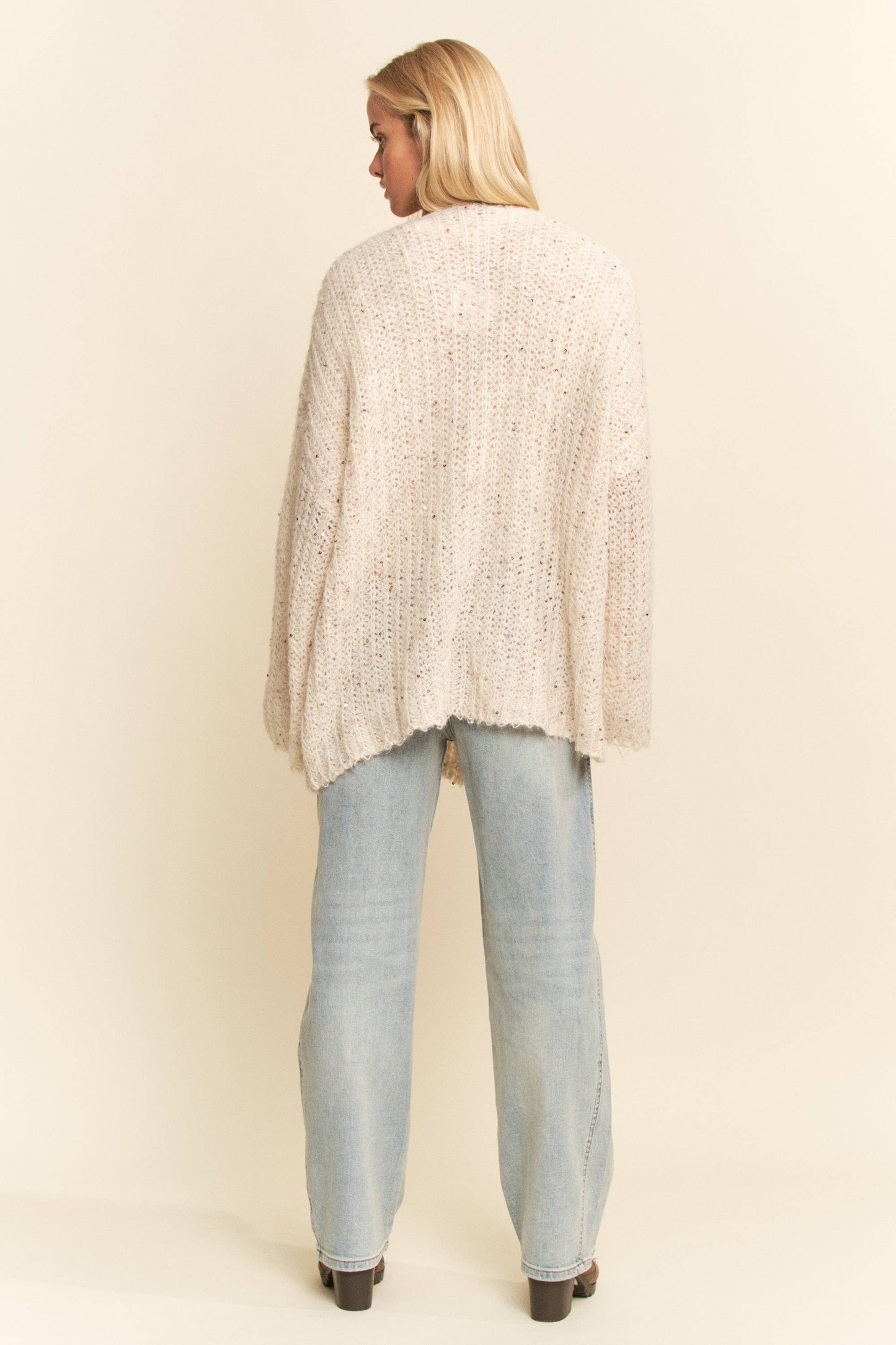 Sequin Speckled Knit Cardigan