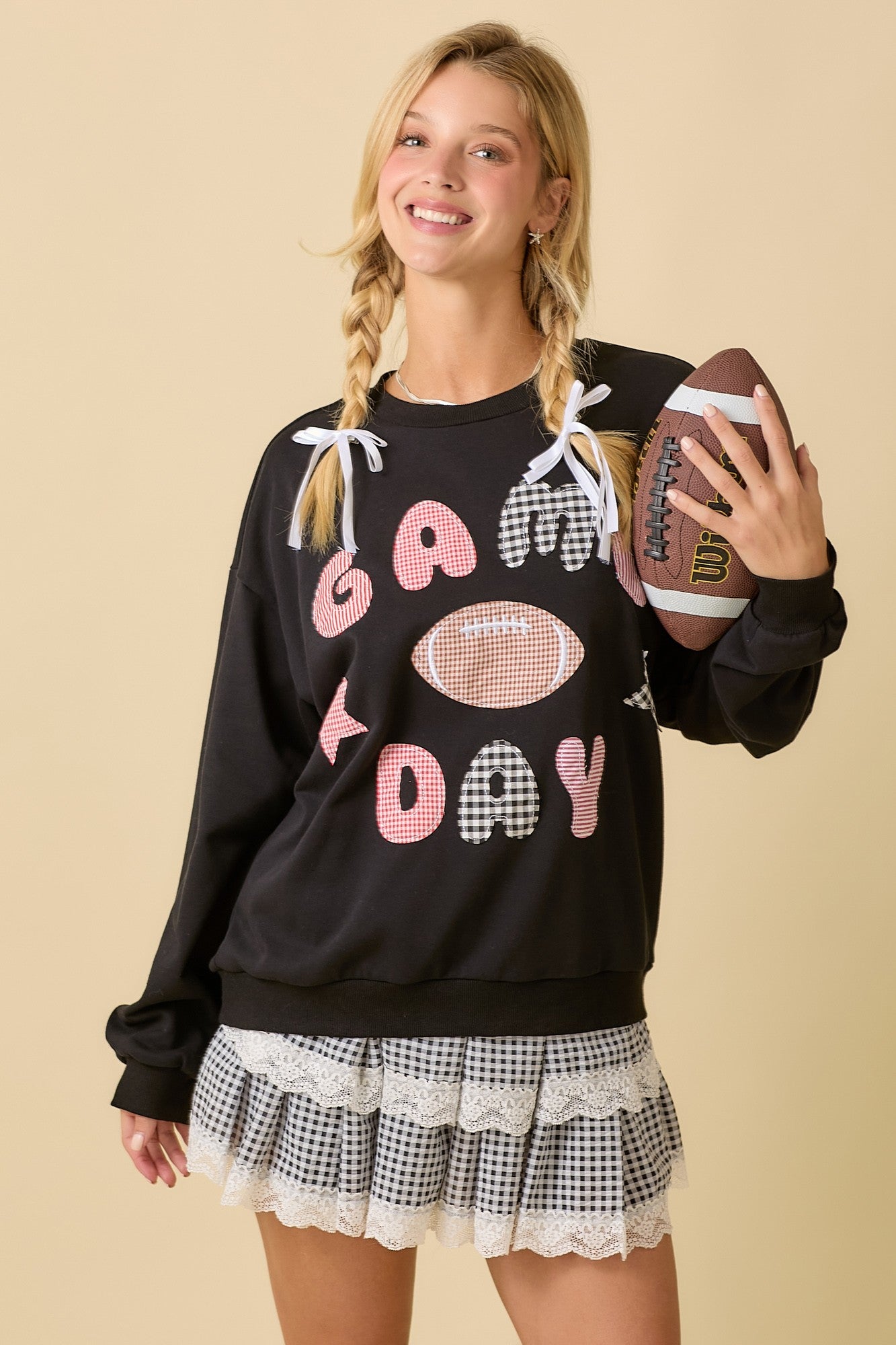 Red Game Day Patch Sweater
