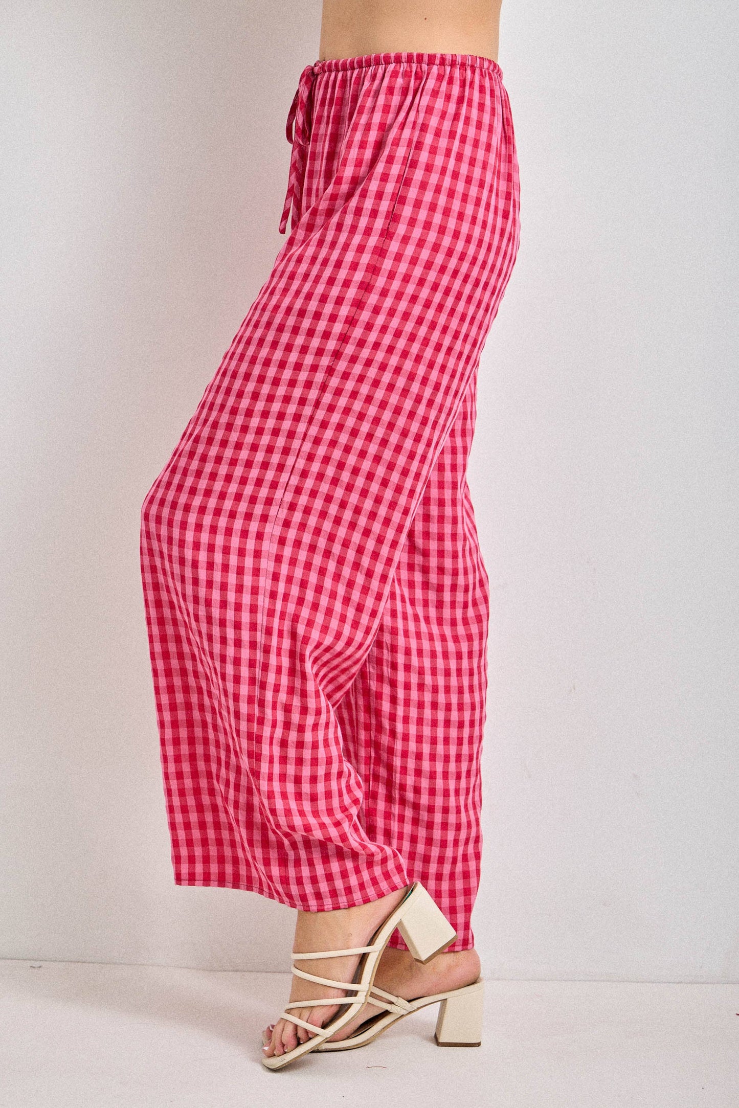 Picnic Print Fuchsia Pants
