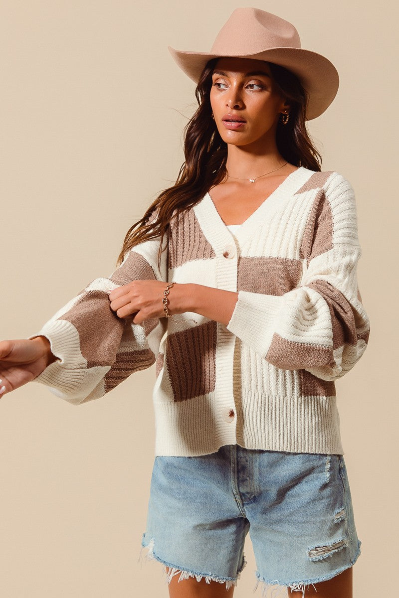 Cassie Checkered Cardigan