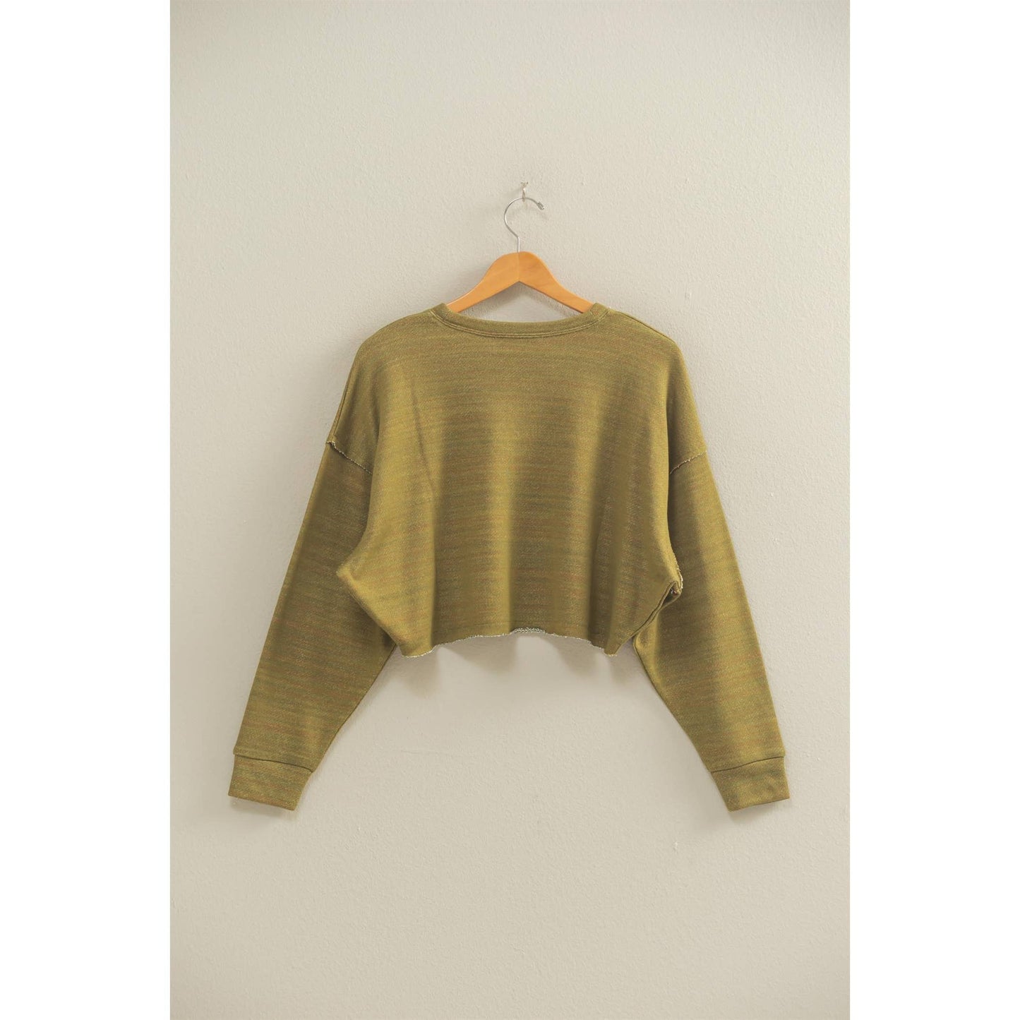 Olive Cropped Crewneck