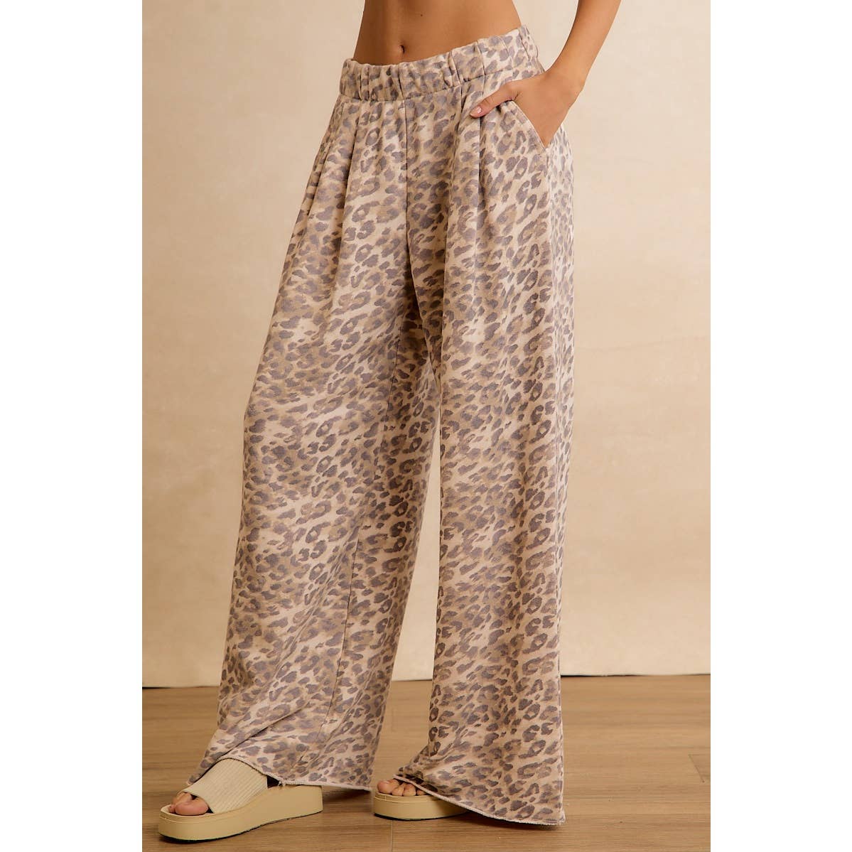 Leopard Print Wide Leg Pants