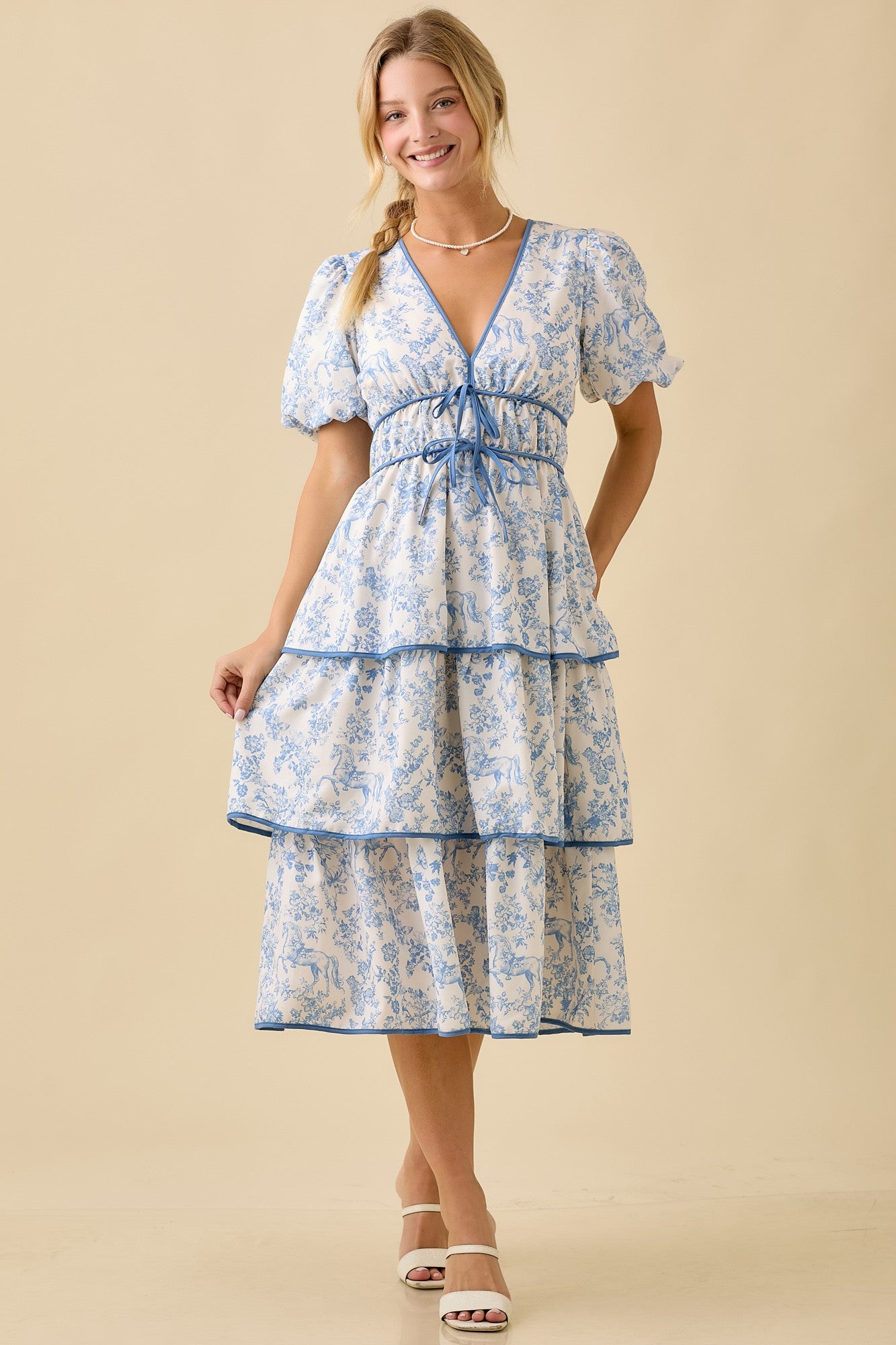 Vintage Blue Midi Dress
