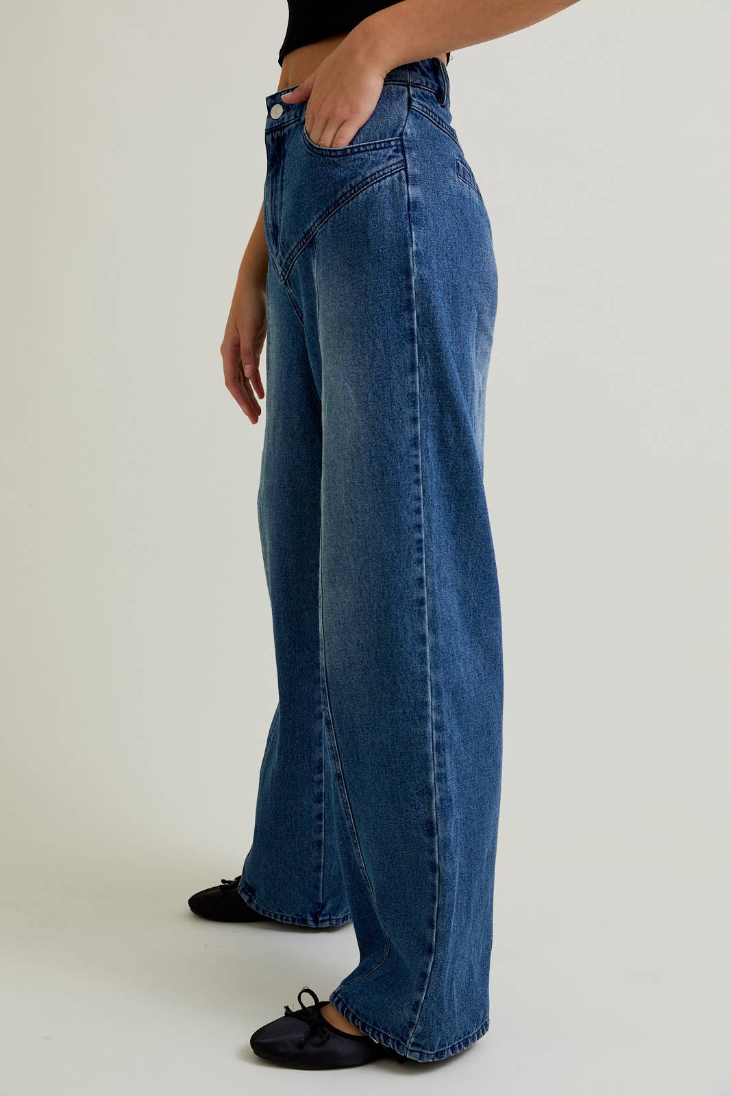 Mid-Rise Wide Leg Jeans