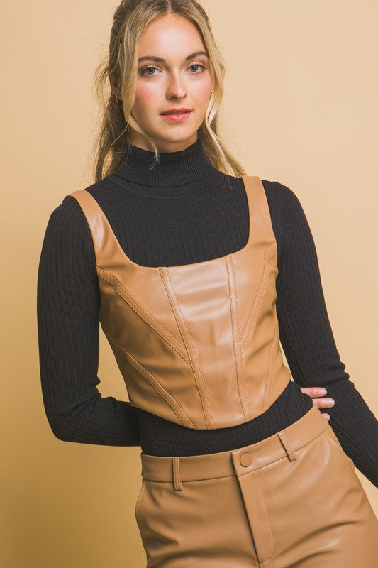 Camille Camel Corset Top