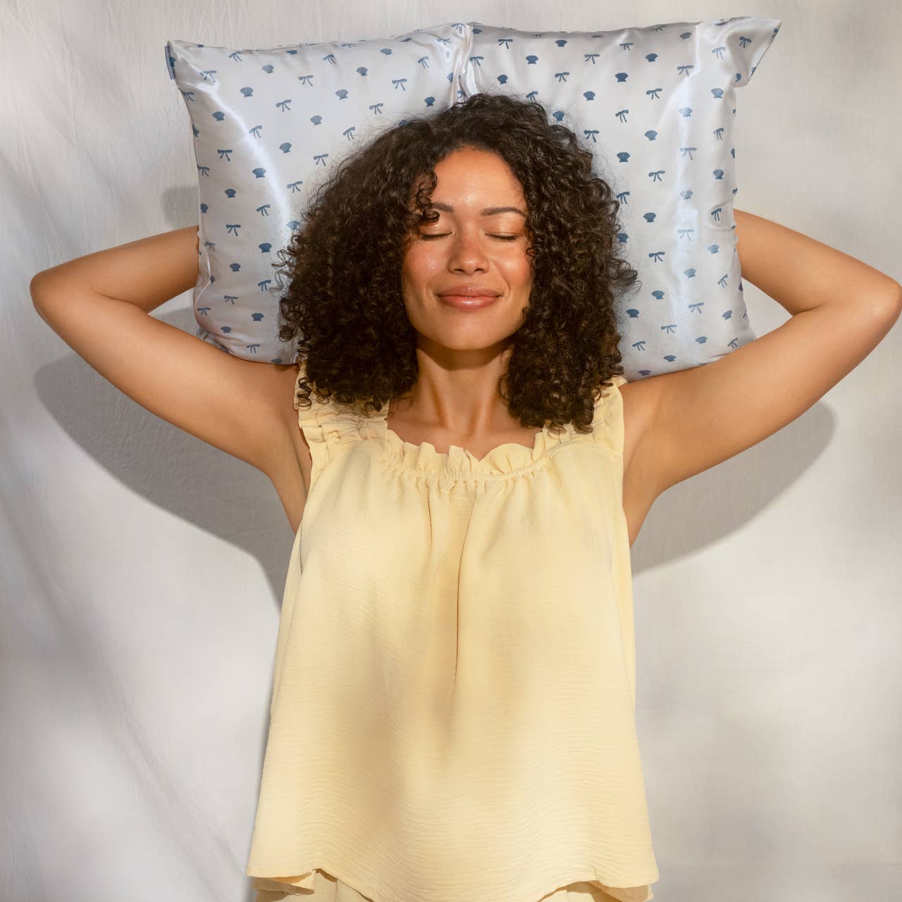 Satin Pillowcase - Coastal Blue Print