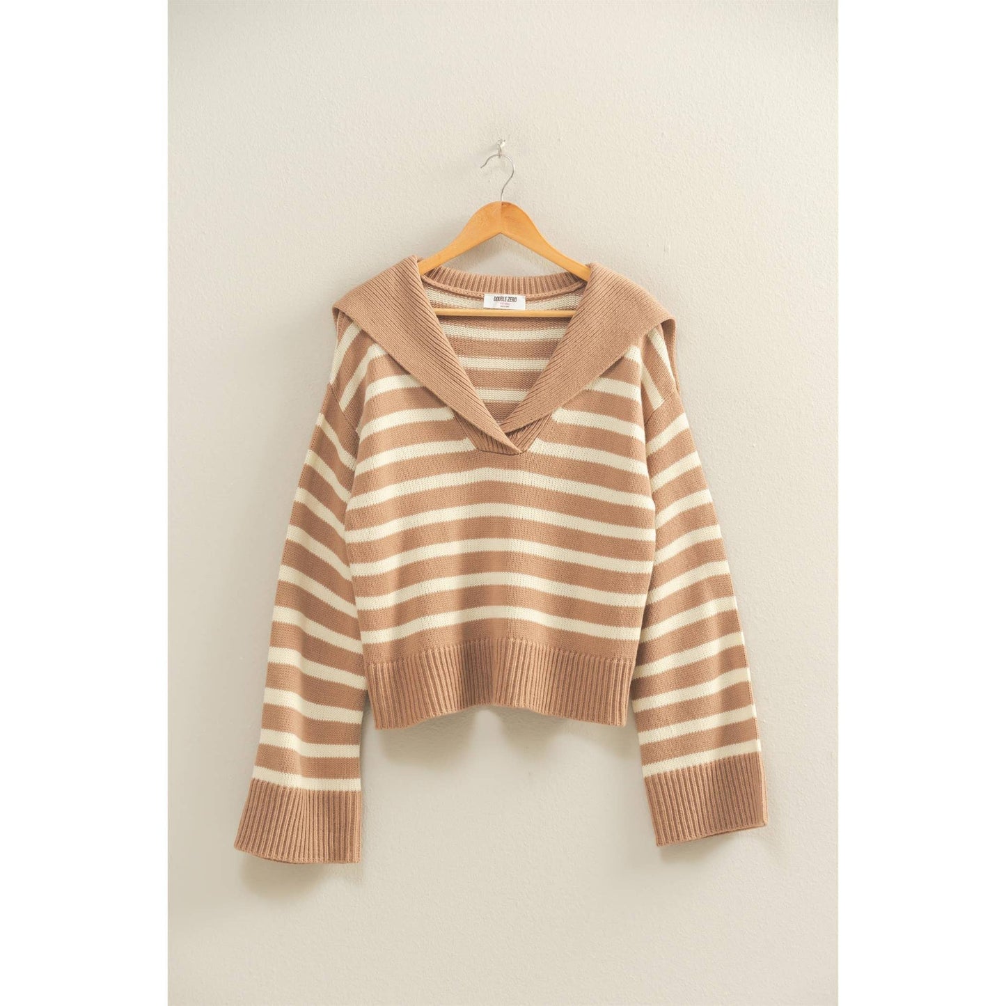 Taupe Striped Sailor Sweater