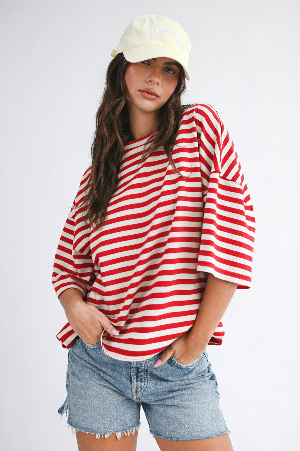 Oversized Red Stripe Boyfriend Tee