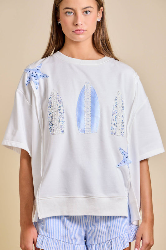 Surfboard Patchwork Tee