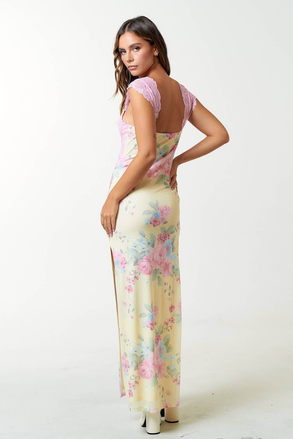 Mandy Mesh Floral Maxi Dress