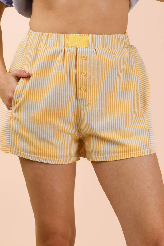 Yellow Striped Boxer Shorts