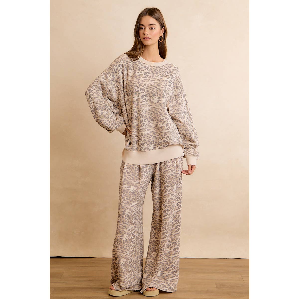 Leopard Print Wide Leg Pants