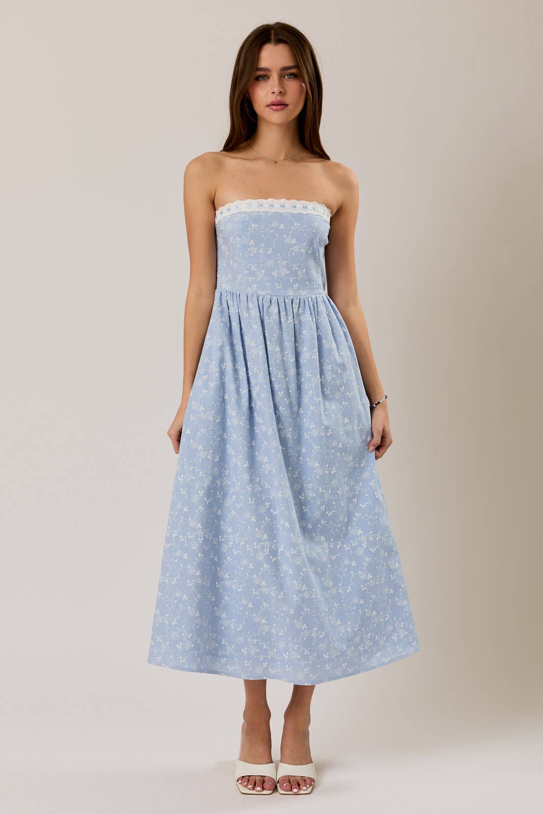 Floral Lace Midi Dress