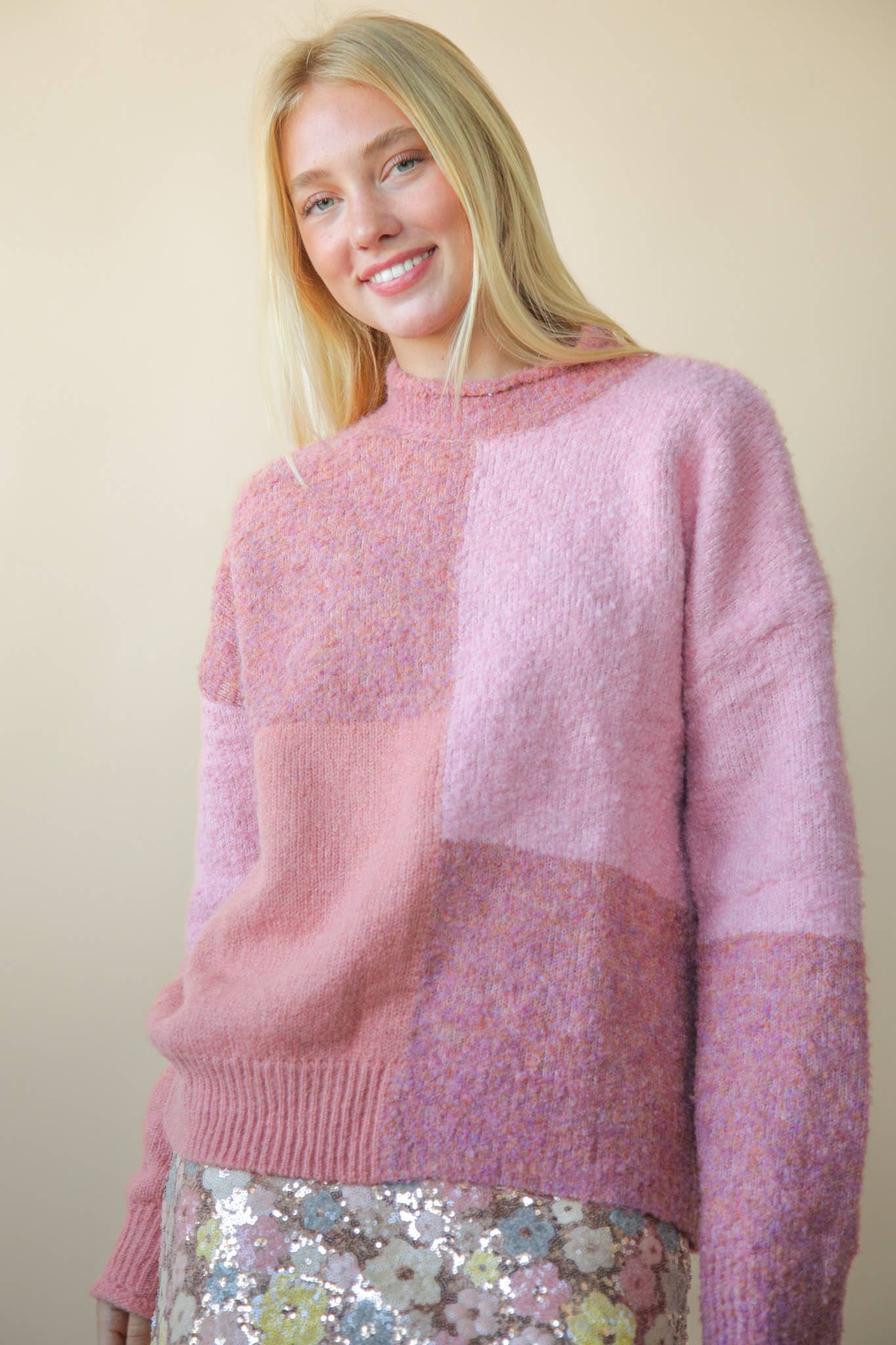 Polly Pink Cozy Knit Sweater