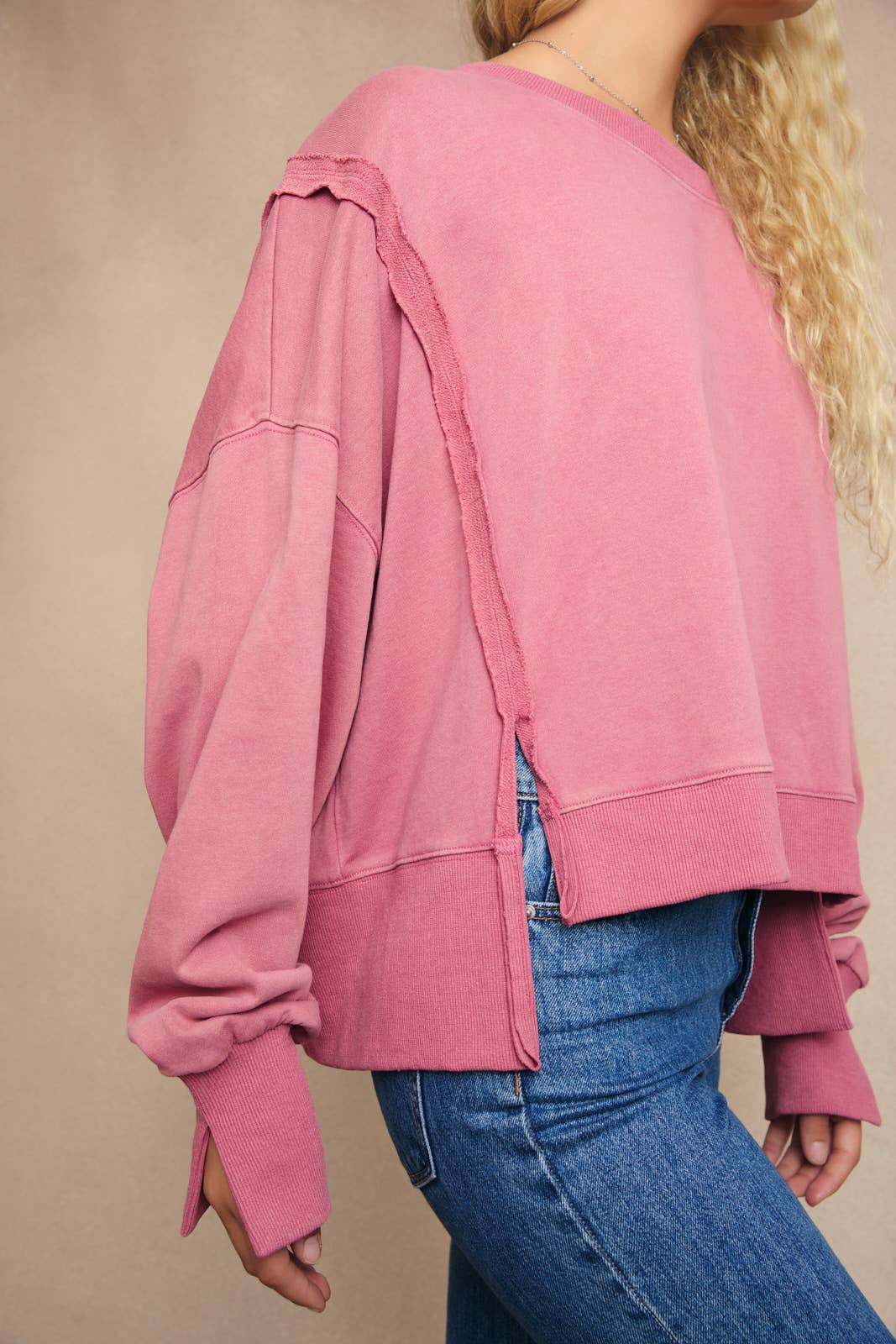 Mauve Scooped Neck Sweatshirt