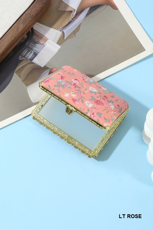 Floral Folding Mini Mirror