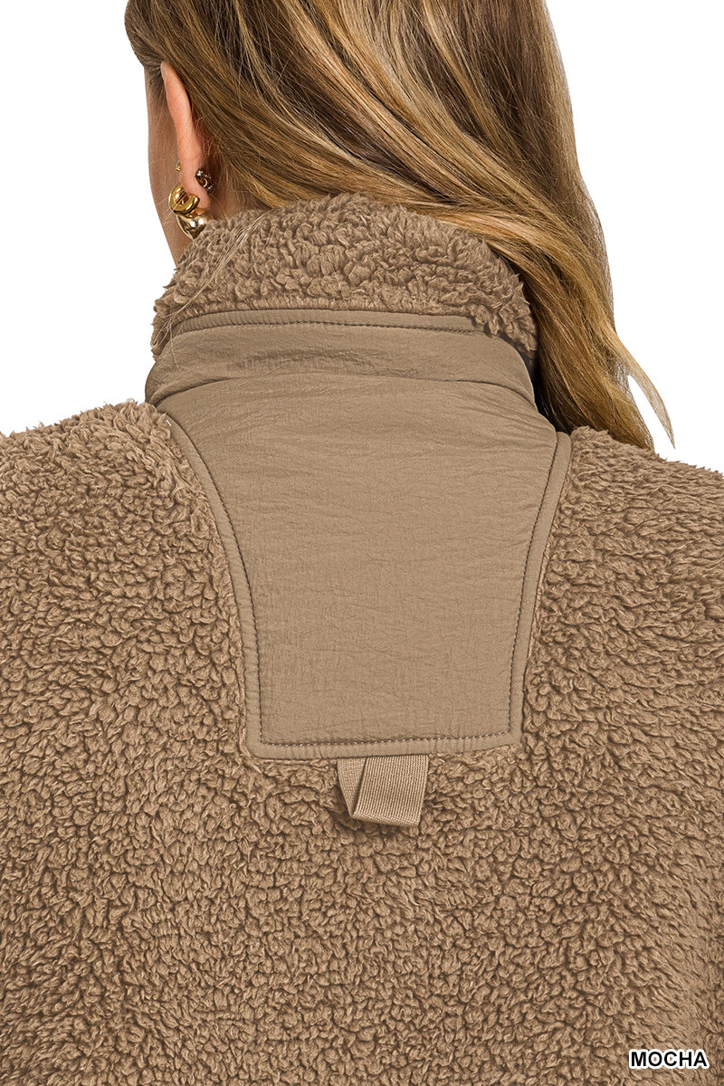 Oversized Sherpa Vest - MOCHA