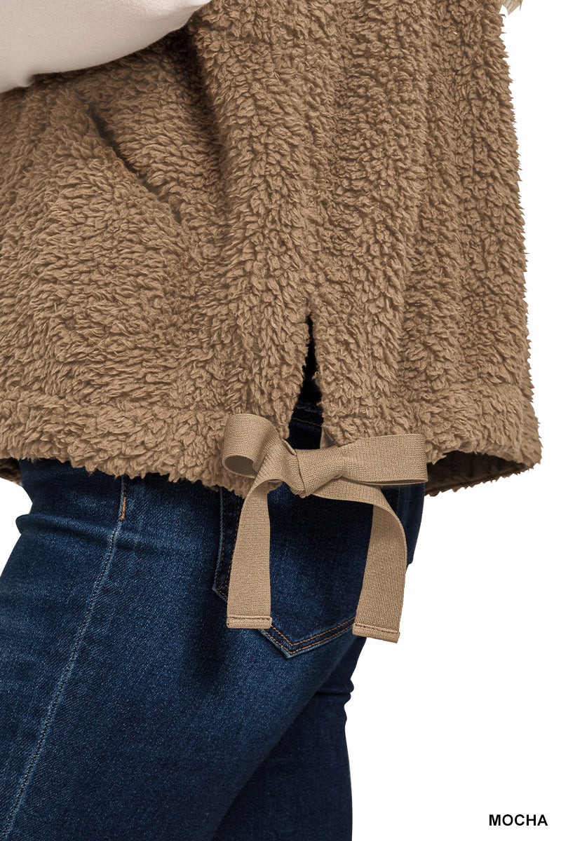 Oversized Sherpa Vest - MOCHA