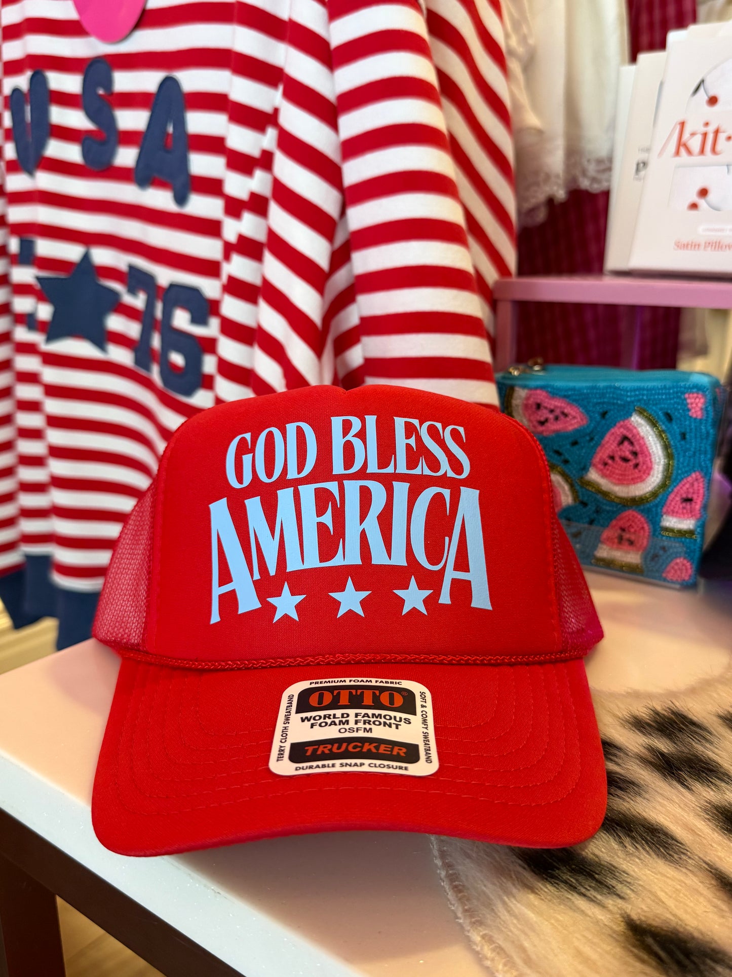 God Bless America Trucker Hat