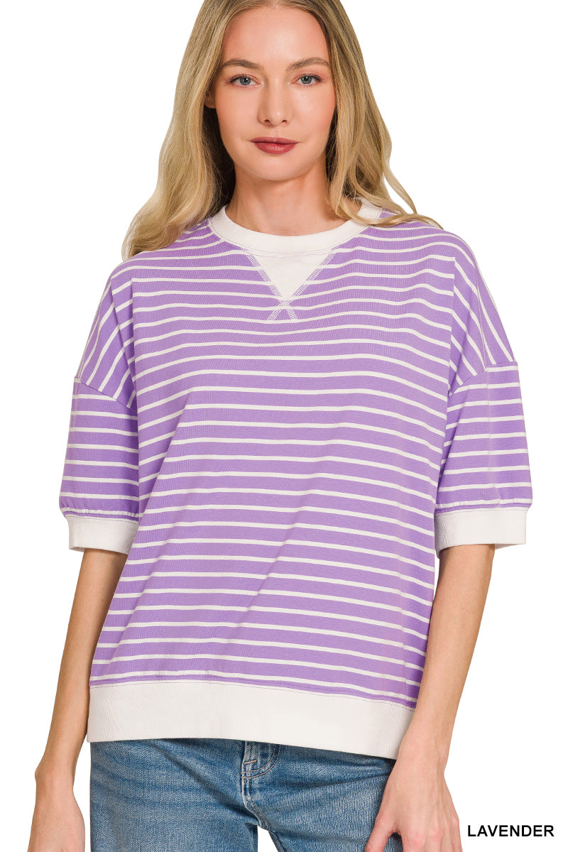Lavender Banded Pullover Top