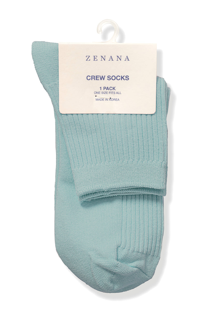 Ribbed Crew Socks