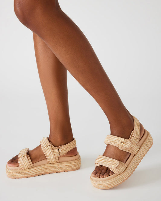 Raffia Strap Platform Sandals
