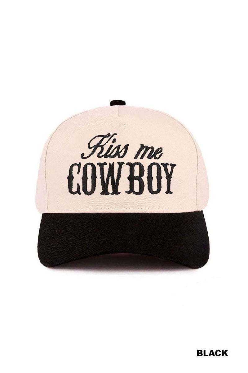 Kiss Me Cowboy Embroidered Hat
