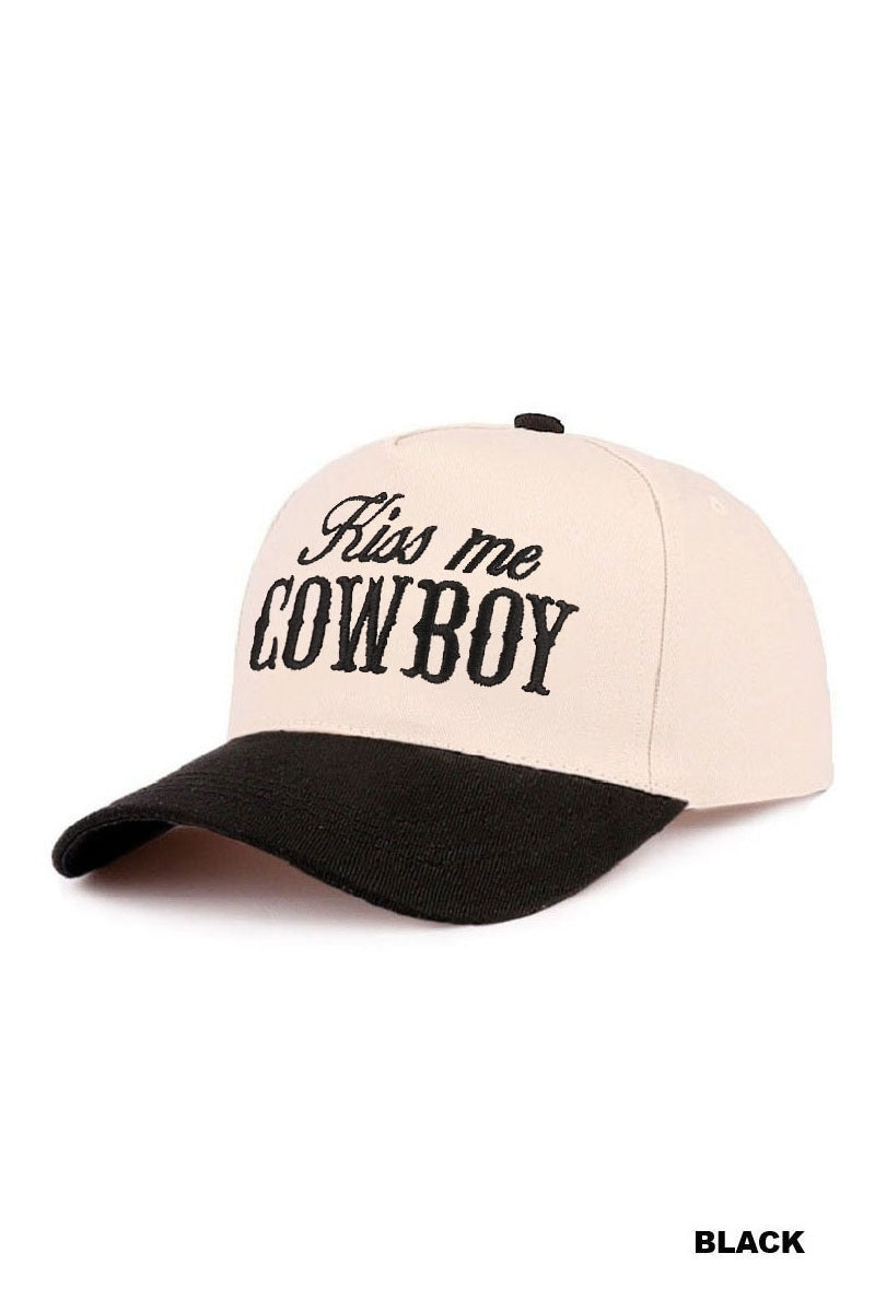 Kiss Me Cowboy Embroidered Hat