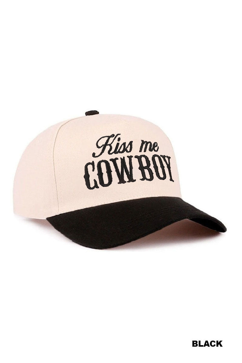 Kiss Me Cowboy Embroidered Hat
