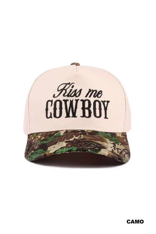 Kiss Me Cowboy Embroidered Hat
