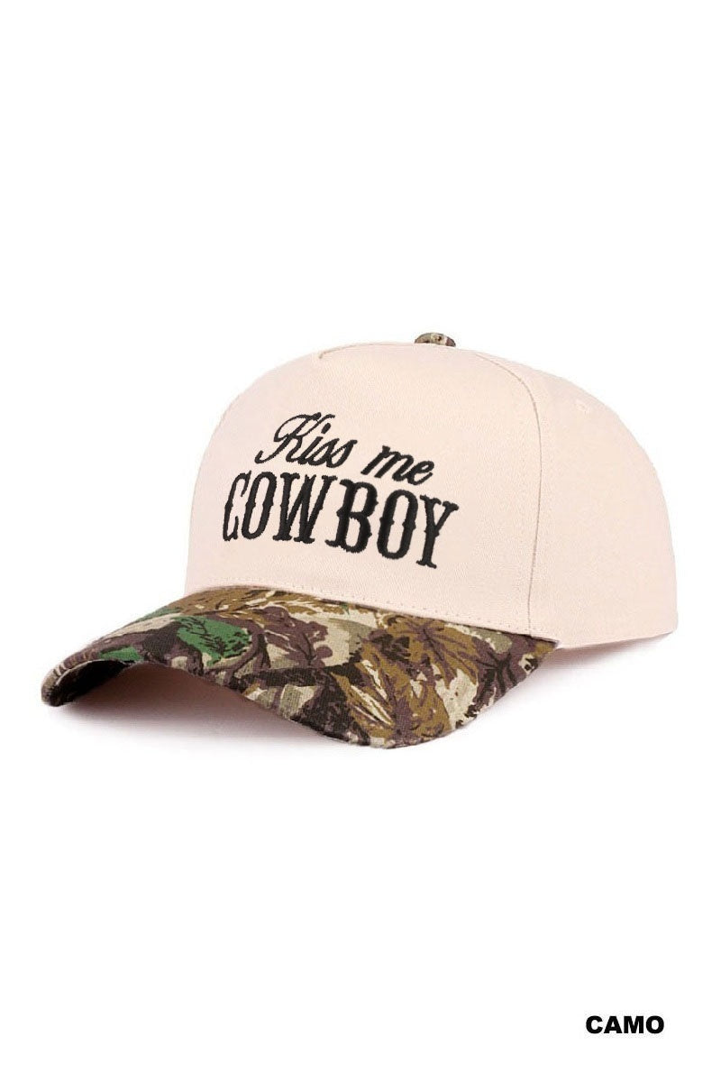 Kiss Me Cowboy Embroidered Hat