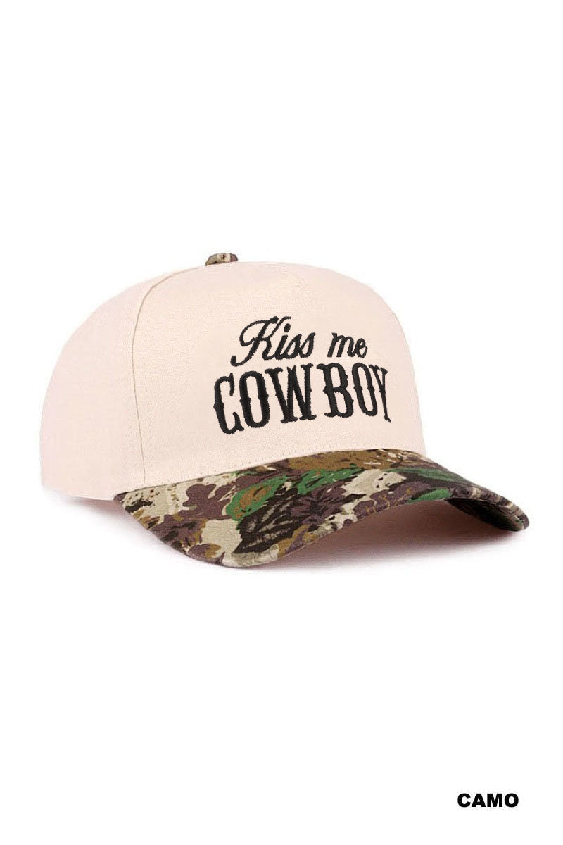 Kiss Me Cowboy Embroidered Hat