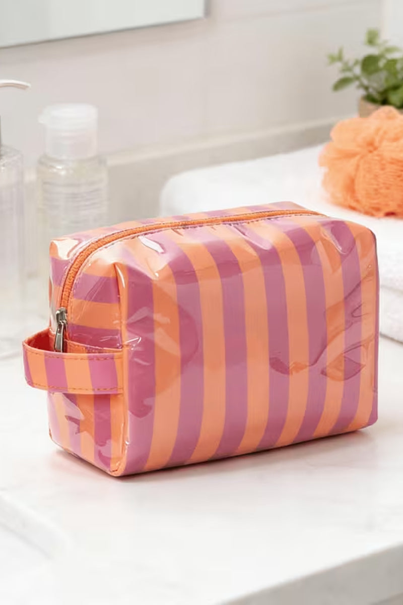 Striped Cosmetic Bag