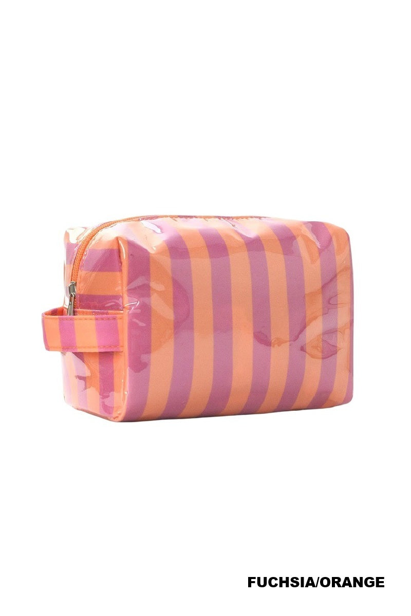Striped Cosmetic Bag