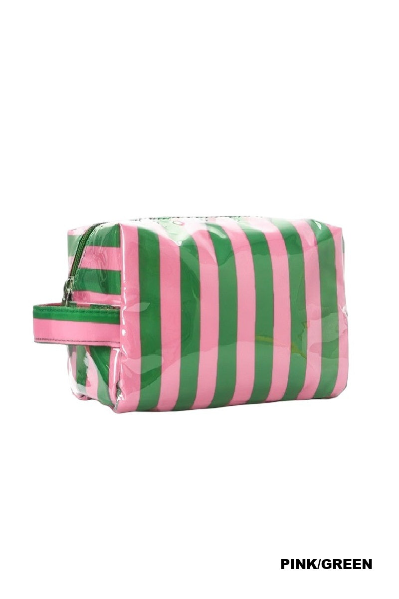 Striped Cosmetic Bag
