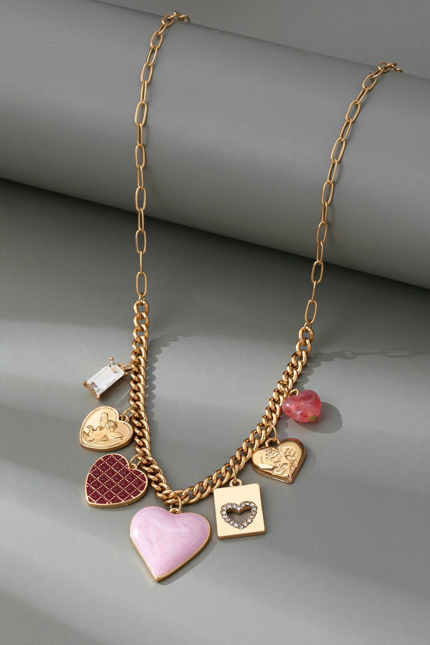 Blush Hearts Charm Necklace