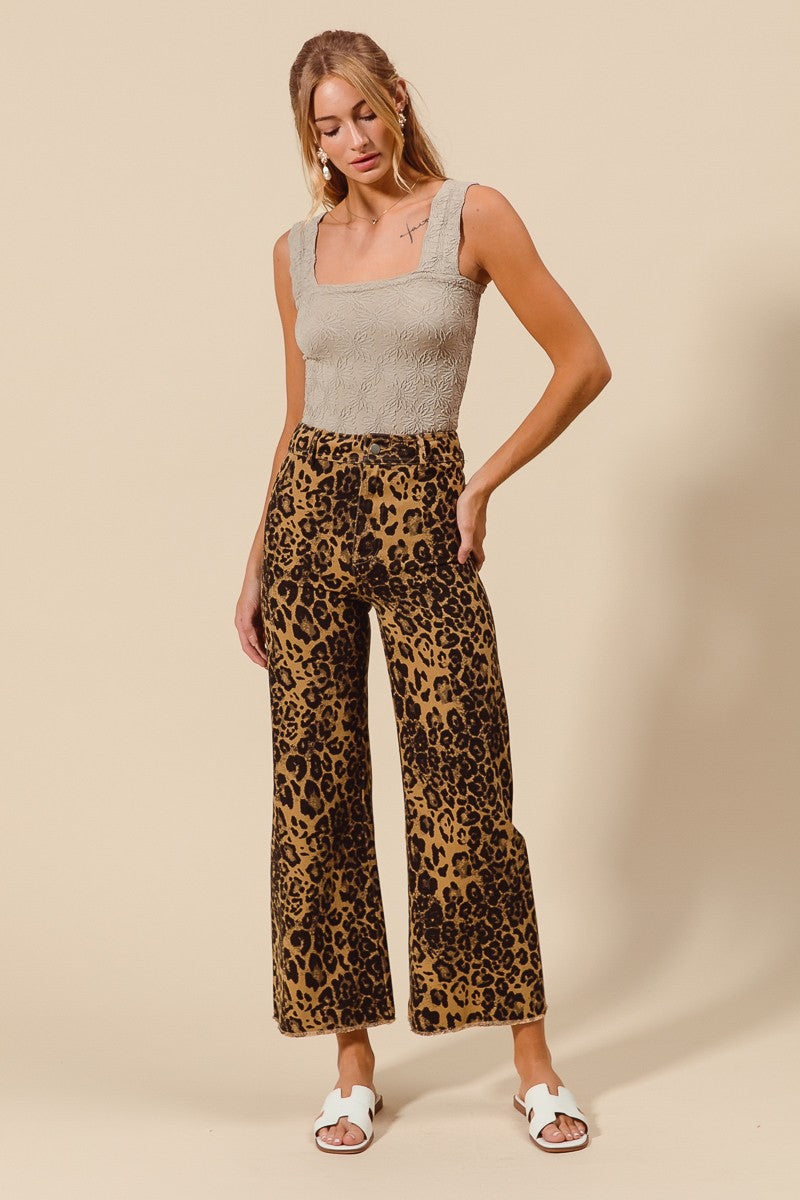 Leopard Wide Leg Pants