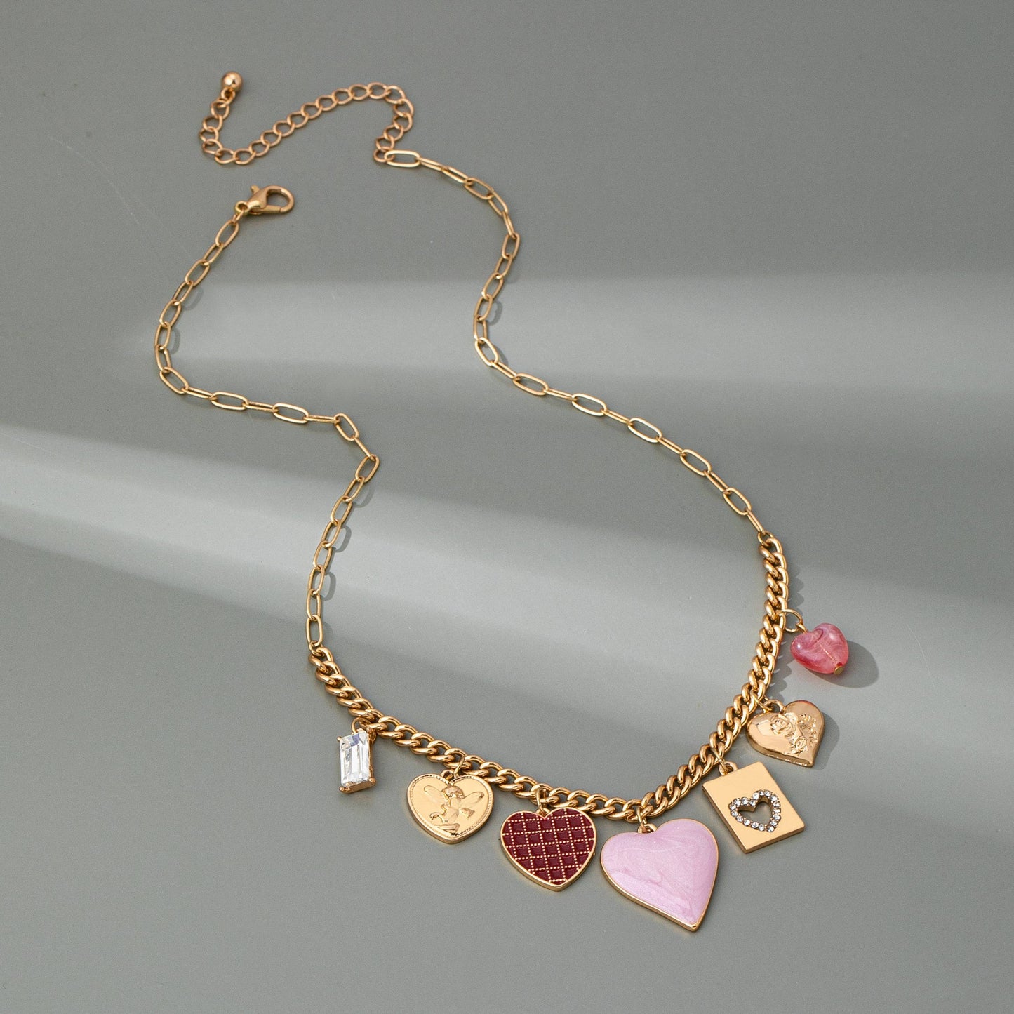 Blush Hearts Charm Necklace