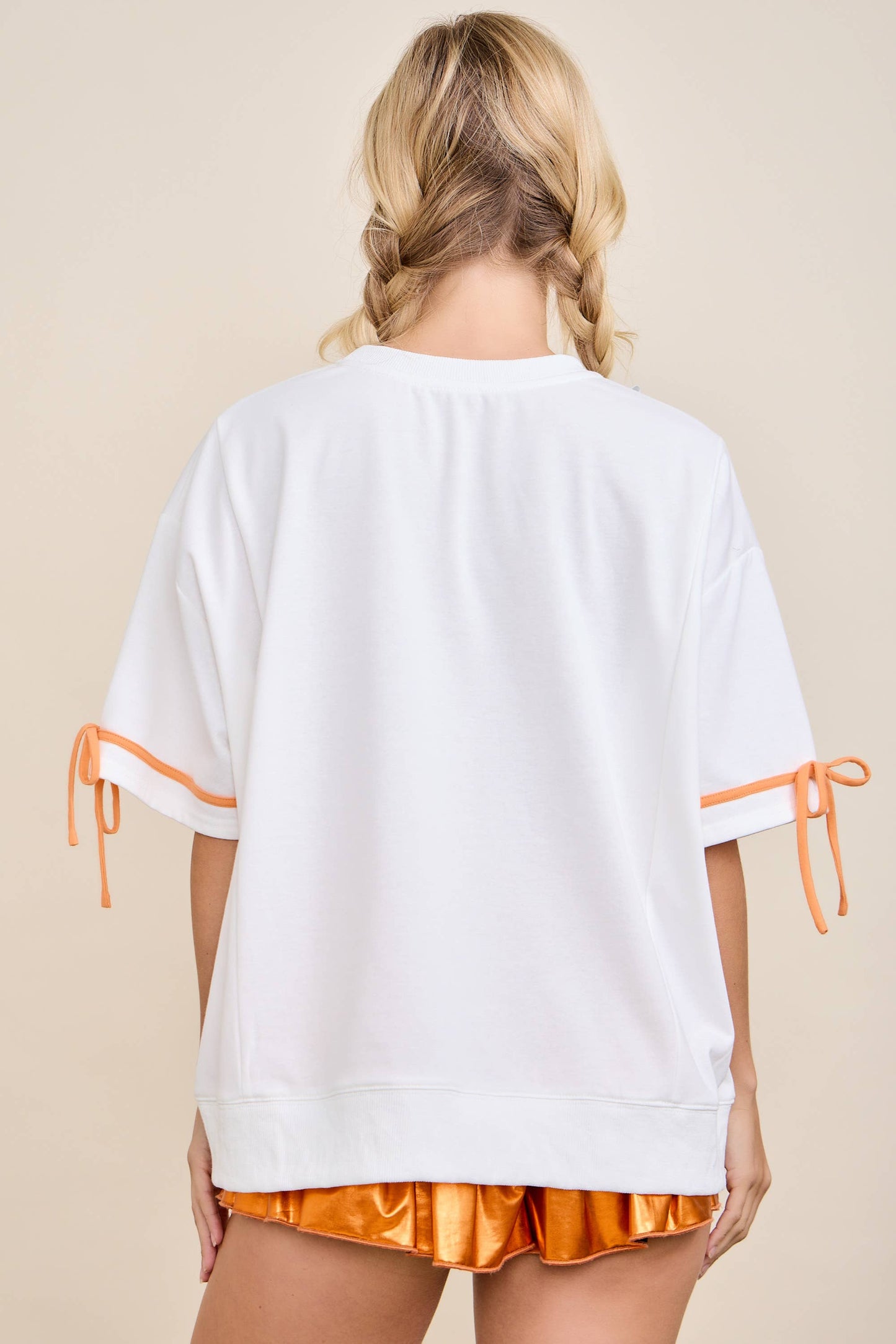 Orange Game Day Patchwork Top