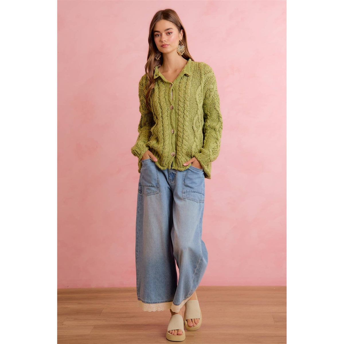 Crochet Lace Trim Jeans