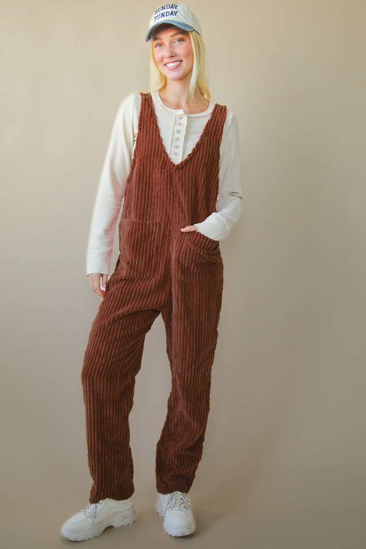 Chocolate Corduroy Jumpsuit