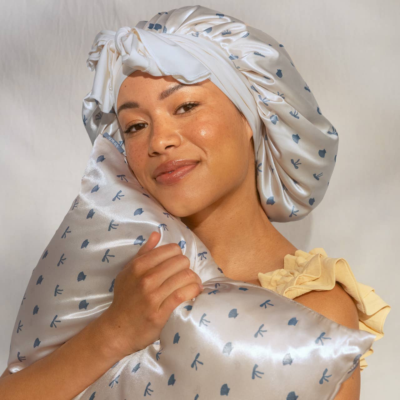 Satin Pillowcase - Coastal Blue Print