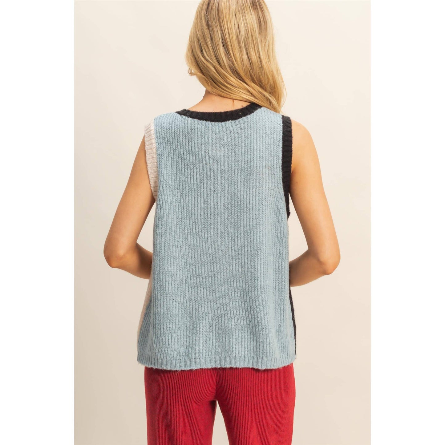 Colorblock Button Down Vest