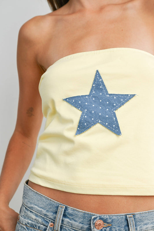Star Applique Tube Top