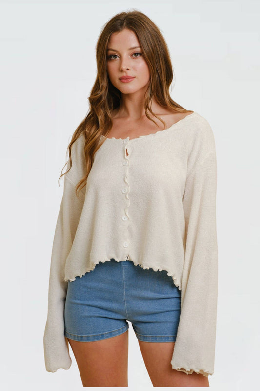 Scallop Trim Button Top