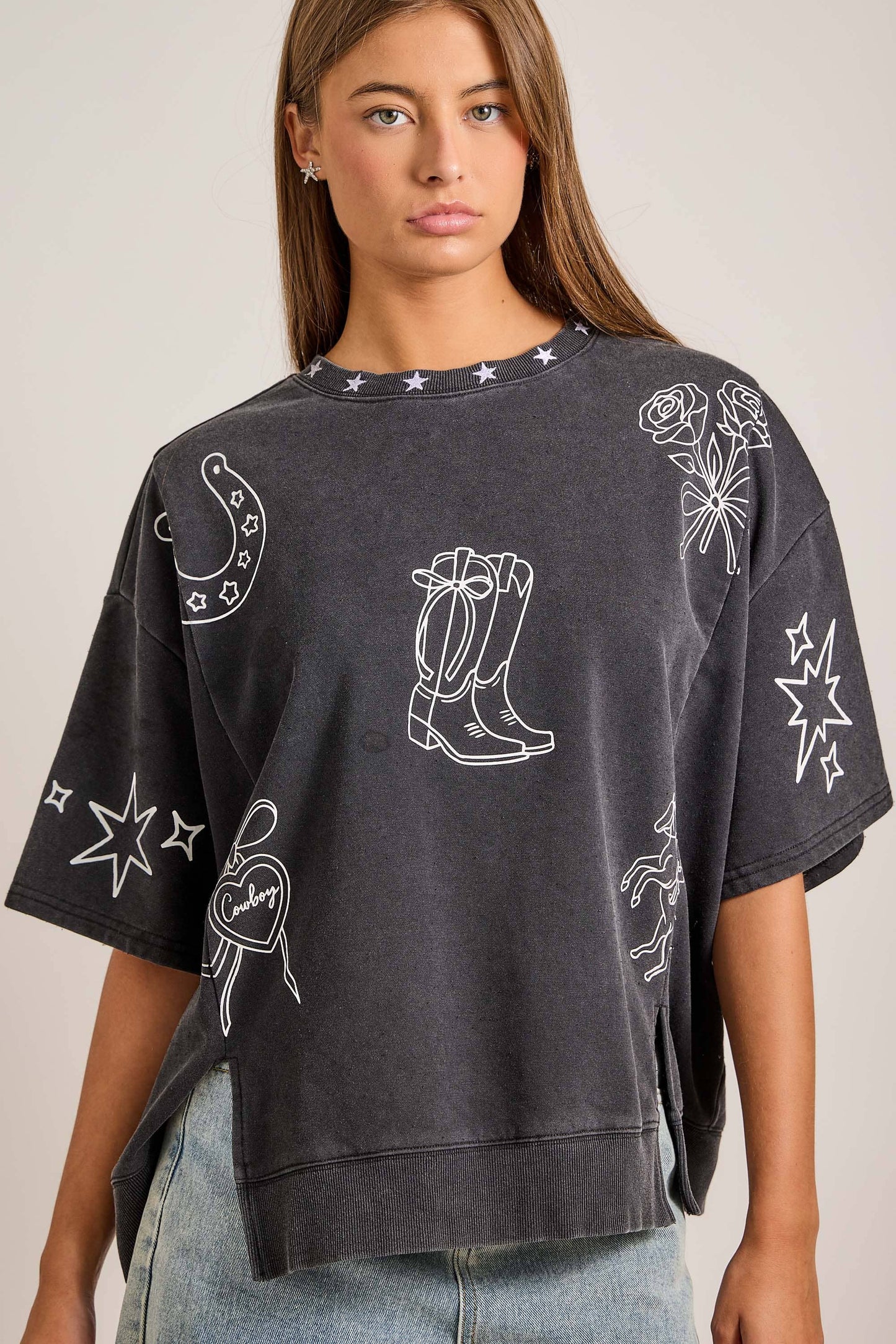 Western Edge Oversized Top